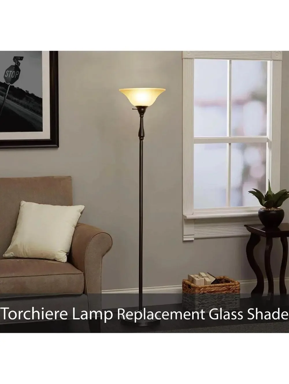 Aspen Creative 25302-64-1, Alabaster Glass Shade for Medium Base Socket NEW